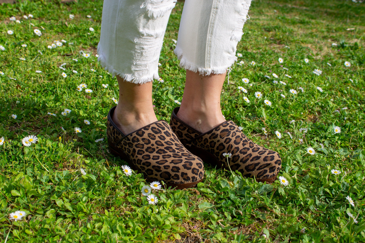 CLOGS SUEDE LEOPARD