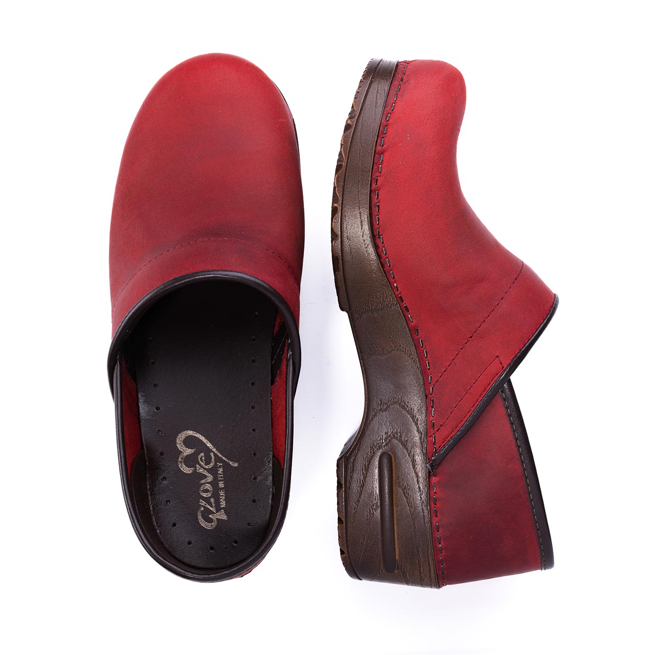 crazy clog rosso