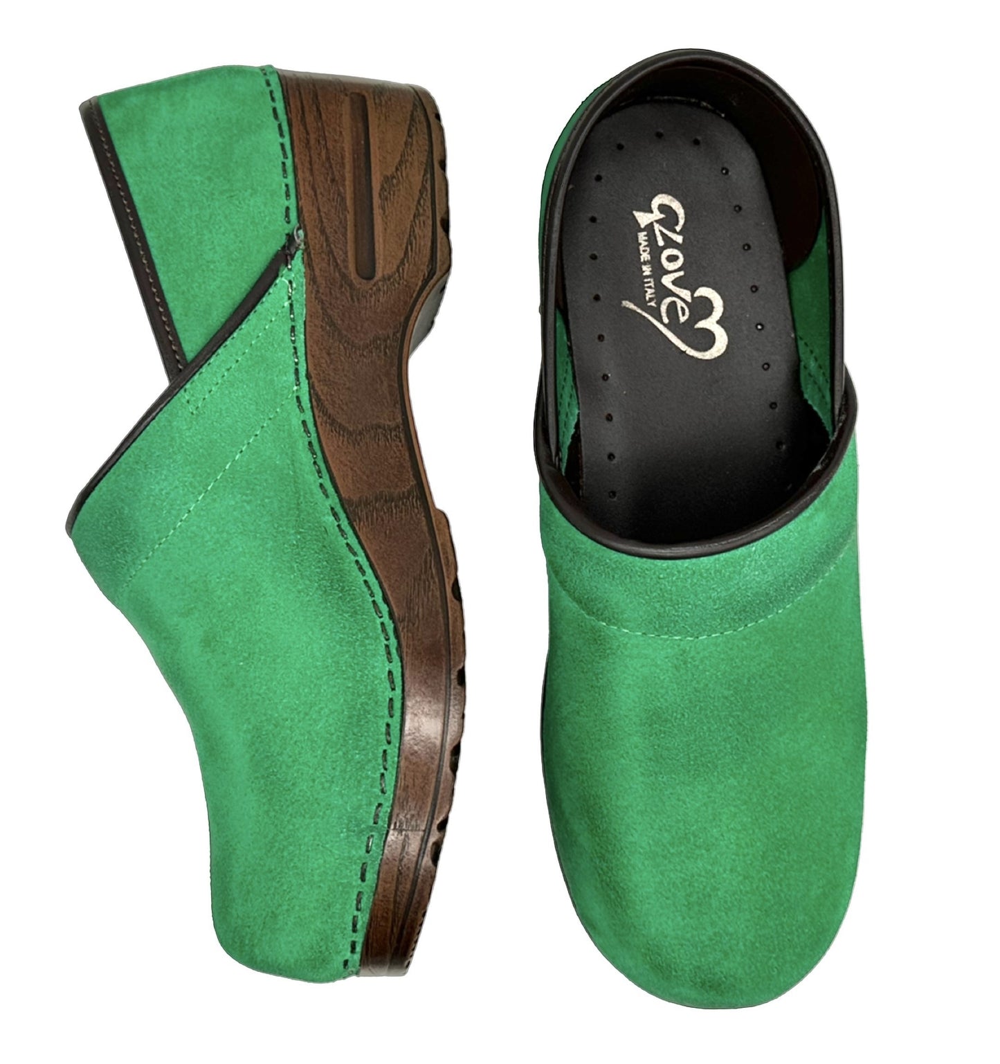 CLOGS SUEDE VERDE SMERALDO