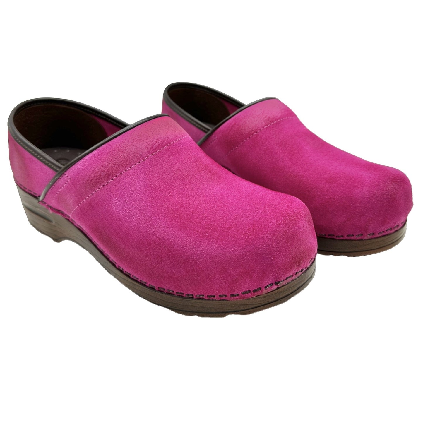 CLOGS SUEDE FUXIA