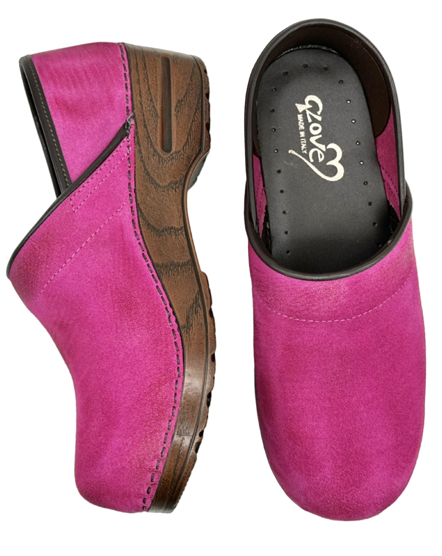 CLOGS SUEDE FUXIA