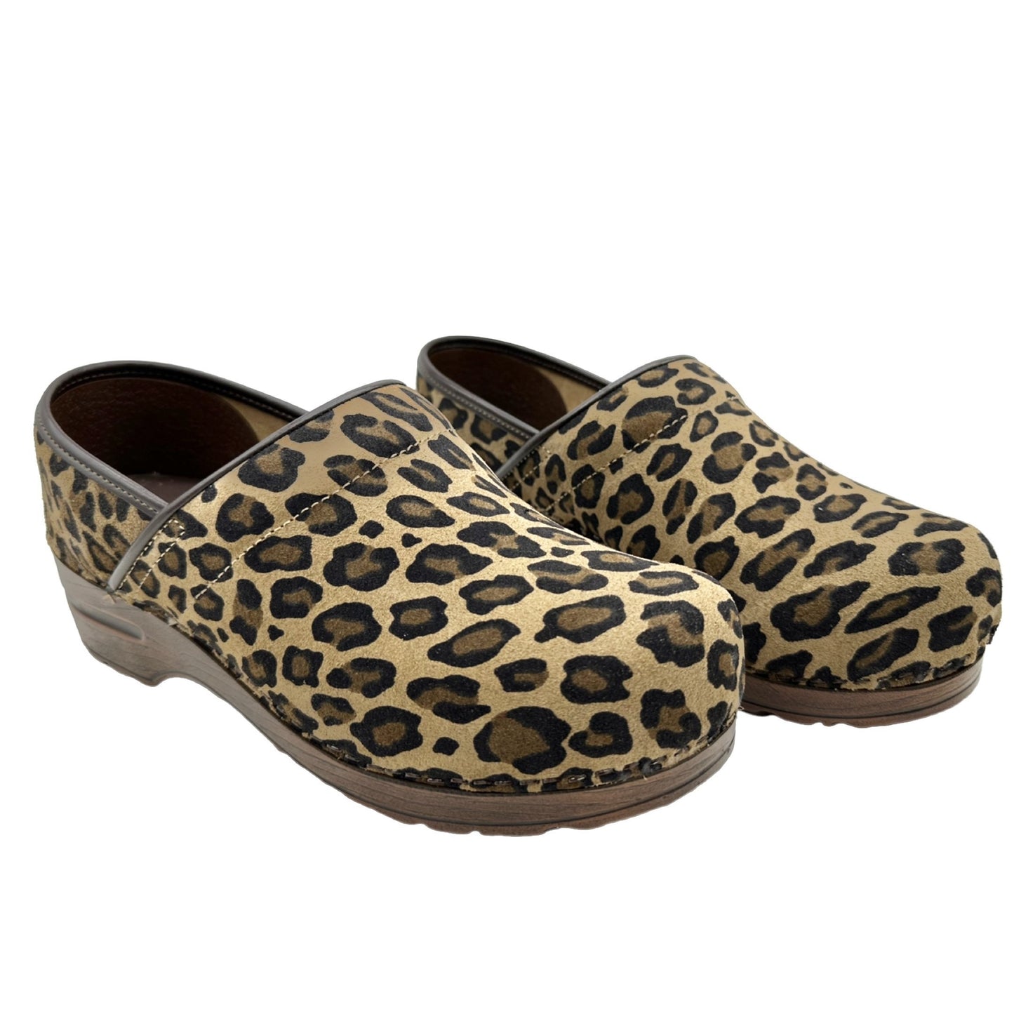 CLOGS SUEDE LEOPARD