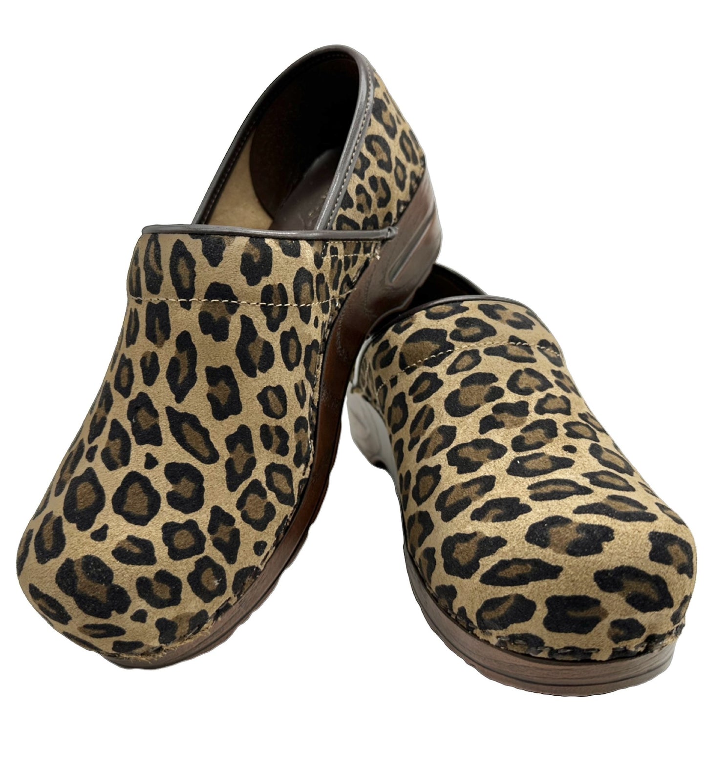 CLOGS SUEDE LEOPARD