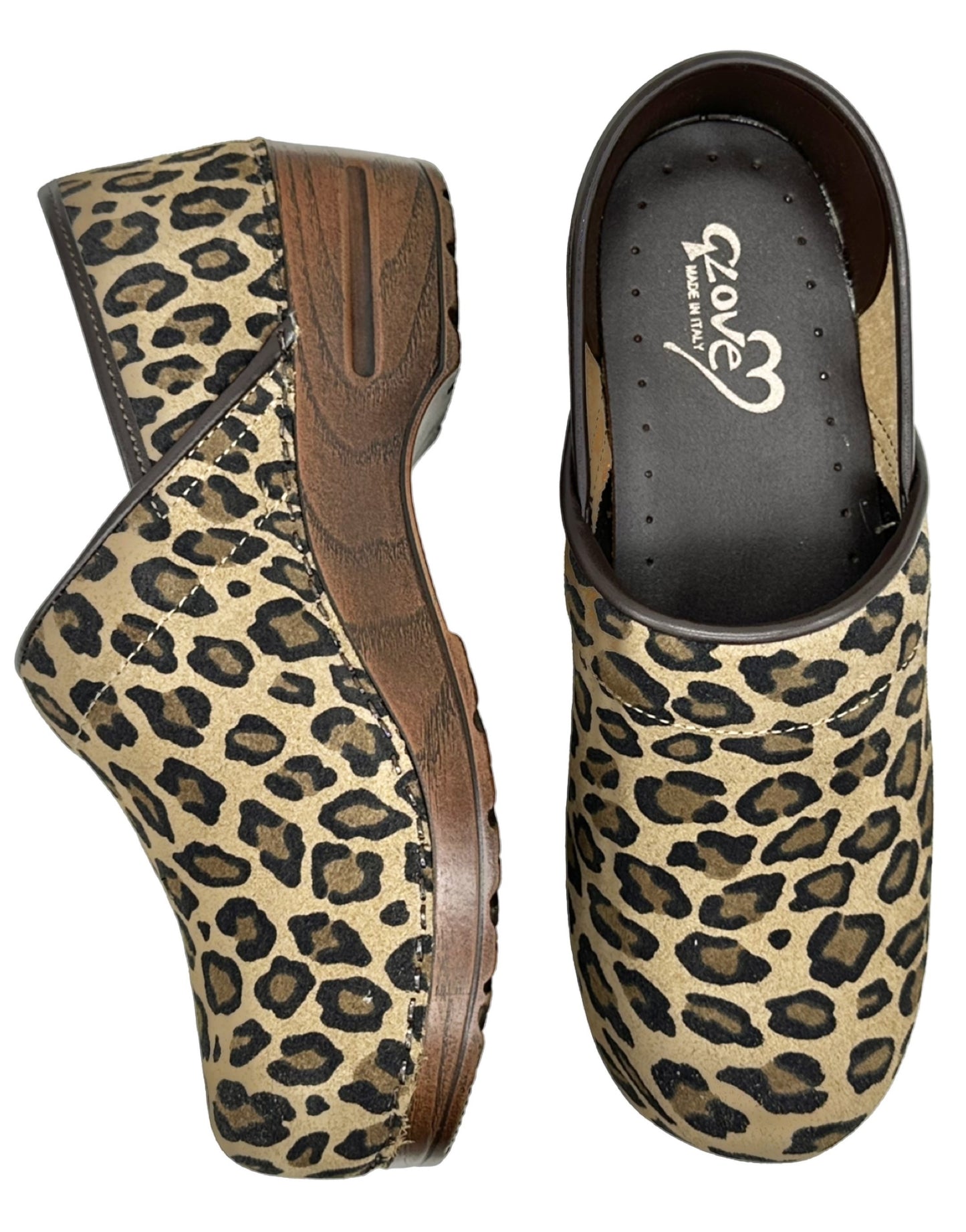 CLOGS SUEDE LEOPARD