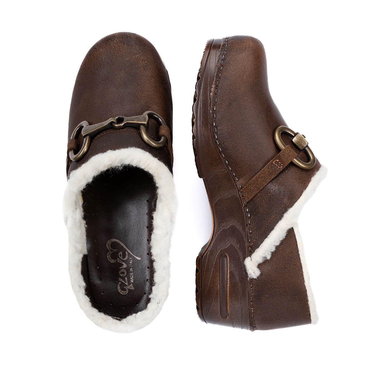 Vintage Wool Clog Acc brown