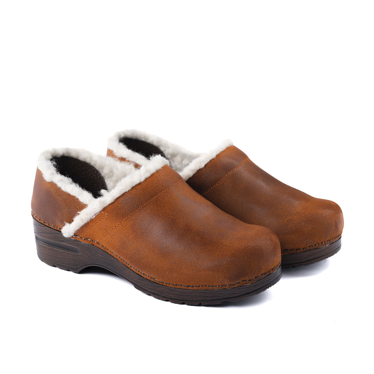 Vintage Wool Clog arancio