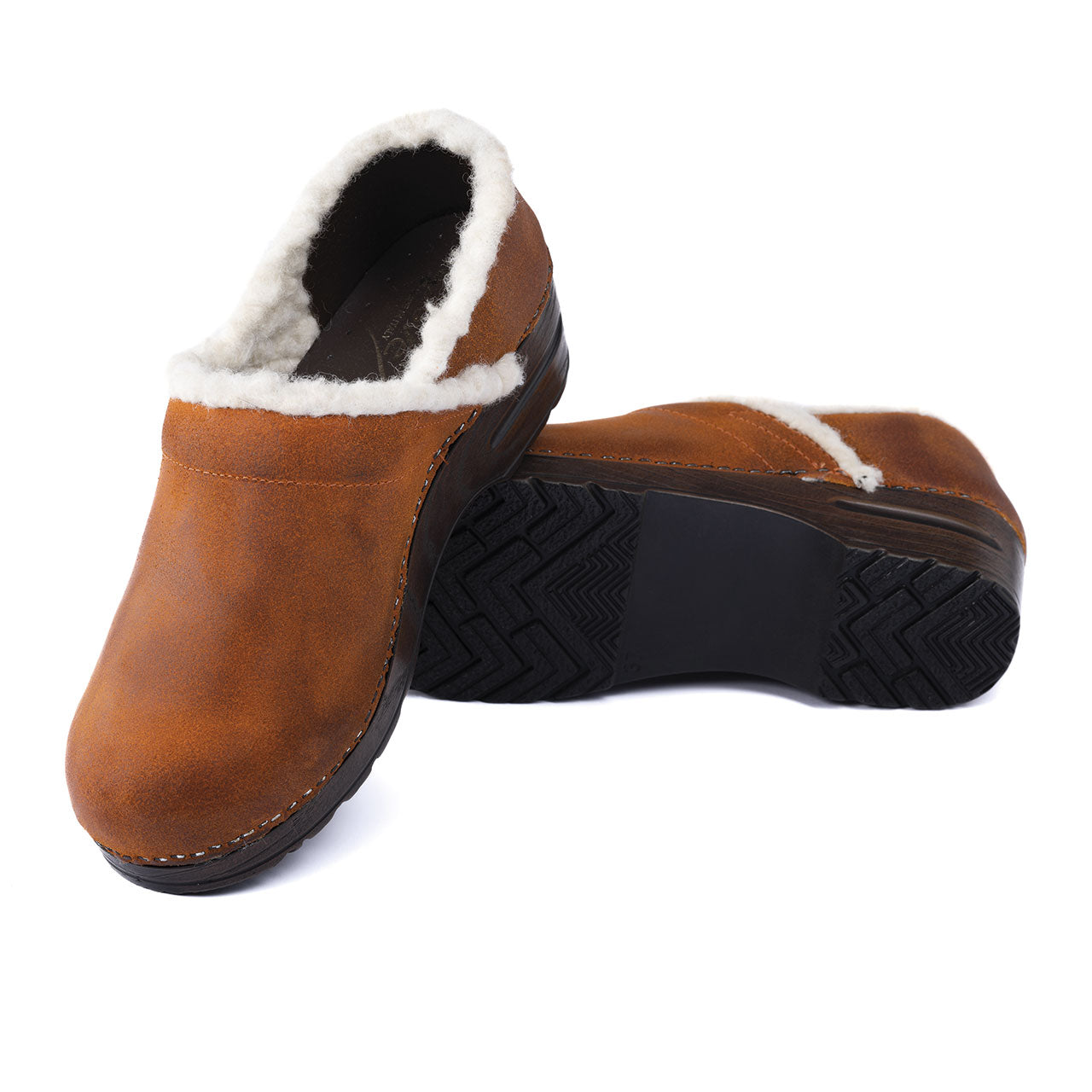 Vintage Wool Clog arancio