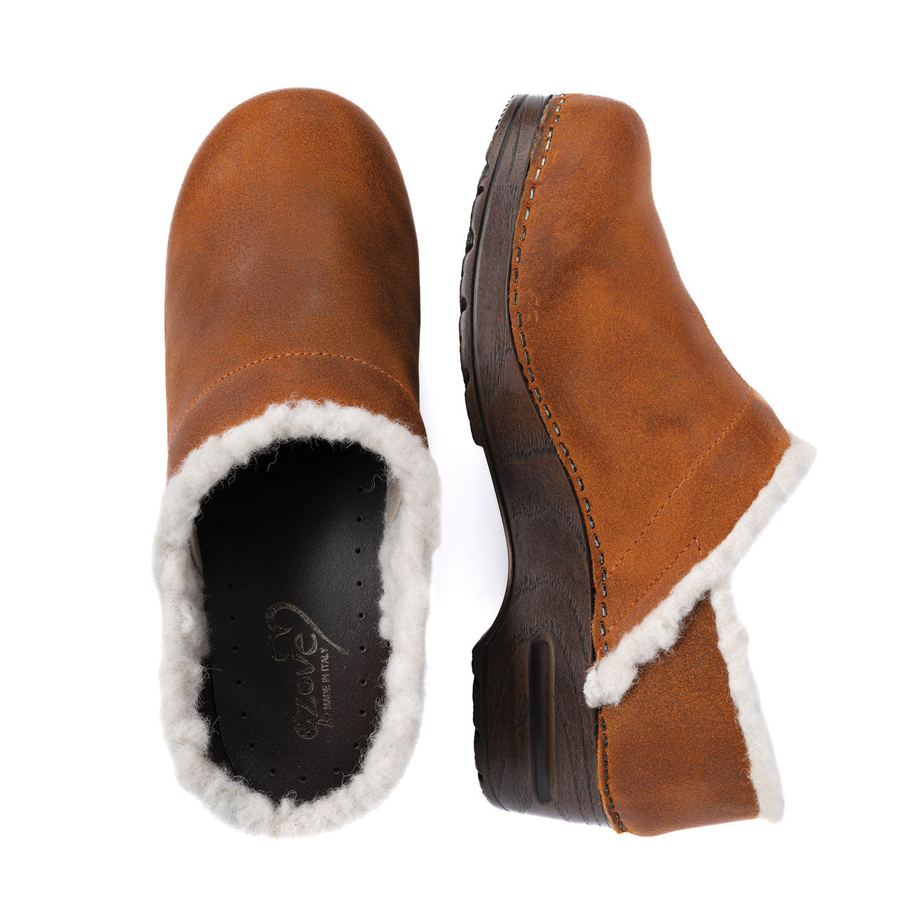 Vintage Wool Clog arancio