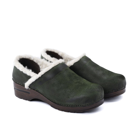 Vintage Wool Clog oliva