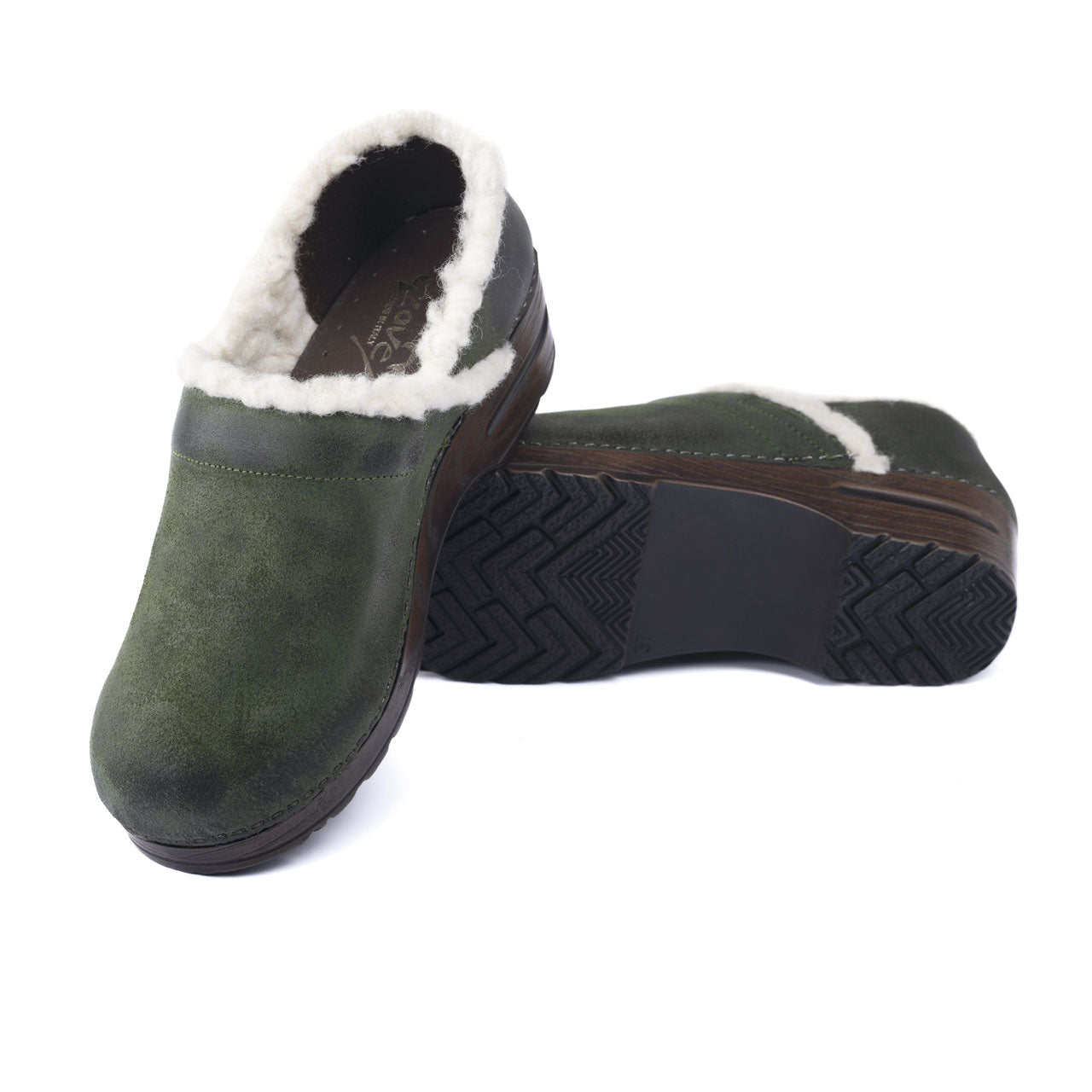 Vintage Wool Clog oliva