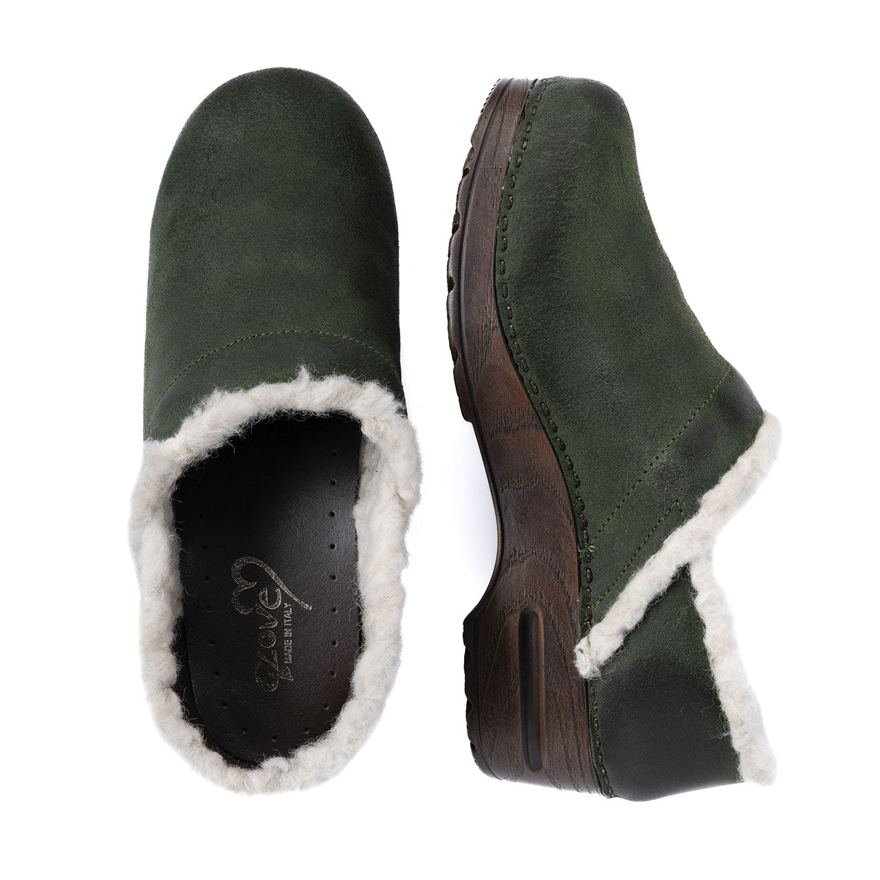 Vintage Wool Clog oliva