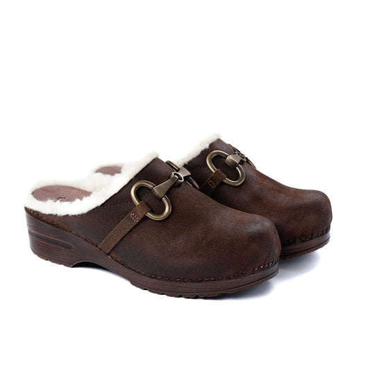 vintage wool sabot acc brown